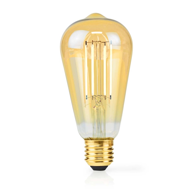 Nedis LED lyspære E27 | ST64 | 4.9 W | 470 lm | 2100 K | Dimbar | Ekstra varm hvit | Retro Style | 1 stk