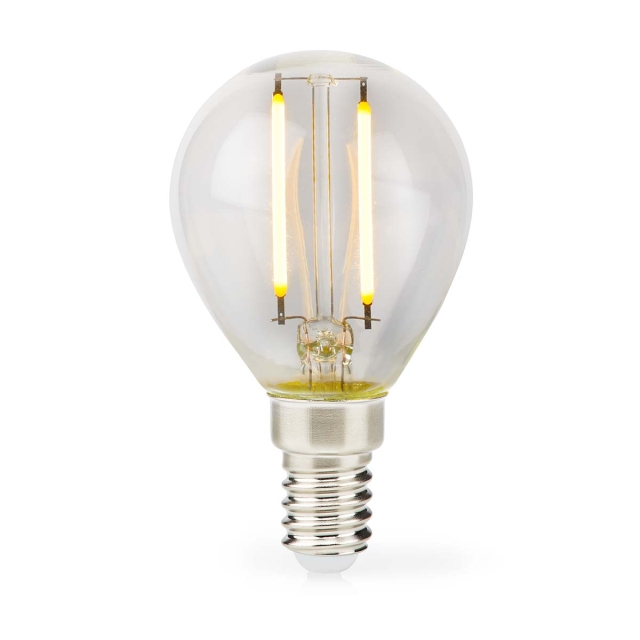 Nedis LED lyspære E14 | G45 | 2 W | 250 lm | 2700 K | Varm Hvit | Retro Style | 1 stk. | Klart