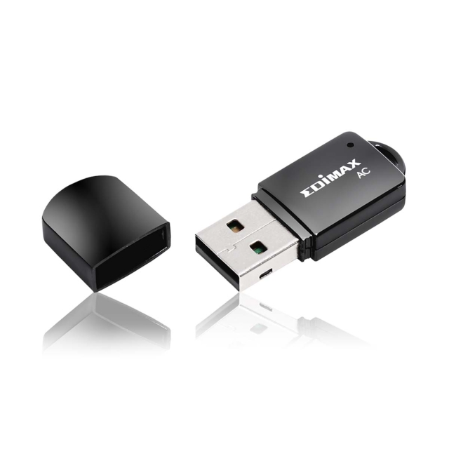 Edimax Trådløst Utstyr USB-Adapter AC600 2.4/5 GHz (Dual Band) Sort