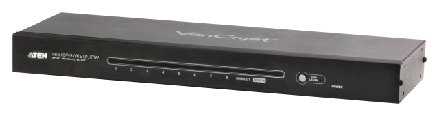 8-port Cat5 HDMI-splitter Svart