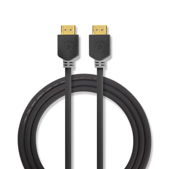 Nedis High Speed ​​HDMI ™ kabel med Ethernet | HDMI ™ -kontakt | HDMI ™ -kontakt | 4K@60Hz | ARC | 18 Gbps | 1.00 m | Rund | PVC | Antrasitt | Boks