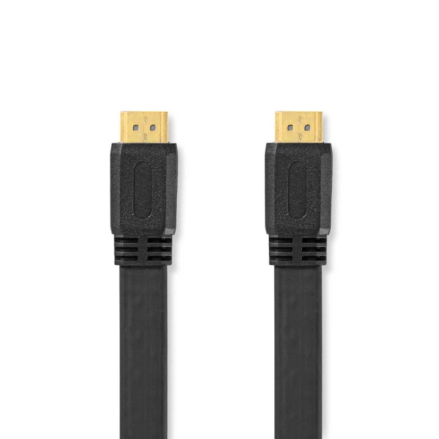 Nedis High Speed ​​HDMI ™ kabel med Ethernet | HDMI ™ -kontakt | HDMI ™ -kontakt | 4K@30Hz | 10.2 Gbps | 3.00 m | Flatt | PVC | Sort | Konvolutt