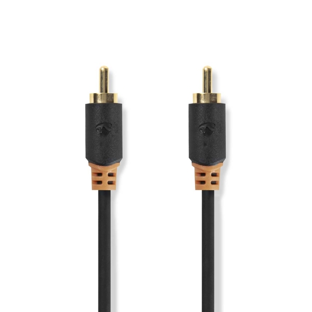 Nedis Digital Audio Cable | RCA Han | RCA Han | Gull belagt | 2.00 m | Rund | PVC | Antrasitt | Boks