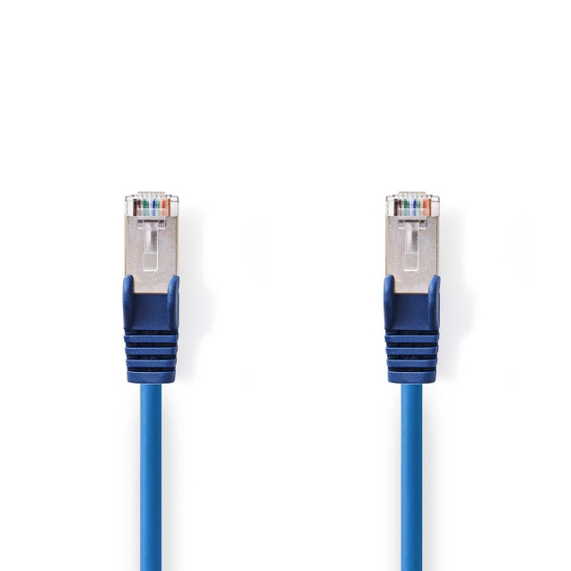 Nedis CAT5e nettverkskabel | SF/UTP | RJ45 Han | RJ45 Han | 15.0 m | Rund | PVC | Blå | Konvolutt