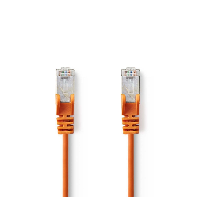 Nedis CAT5e nettverkskabel | SF/UTP | RJ45 Han | RJ45 Han | 7.50 m | Rund | PVC | Oransje | Plastpose
