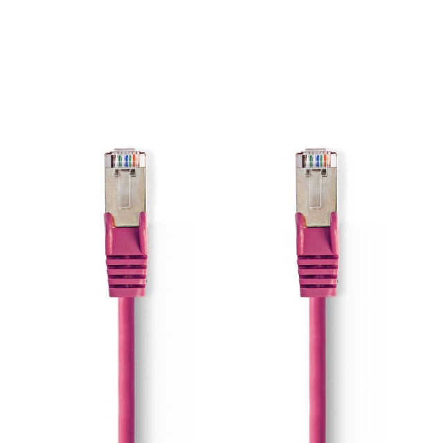 Nedis CAT5e nettverkskabel | SF/UTP | RJ45 Han | RJ45 Han | 20.0 m | Rund | PVC | Rosa | Plastpose