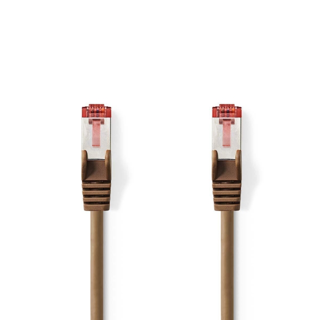 Nedis CAT6 Nettverkskabel | RJ45 Han | RJ45 Han | S/FTP | 7.50 m | Rund | LSZH | Brun | Plastpose