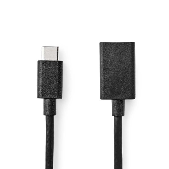 Nedis USB-C™ Adapter | USB 3.2 Gen 1 | USB-C™ Hann | USB-A Hun | 5 Gbps | 0.15 m | Rund | Nikkel belagt | PVC | Sort | Konvolutt