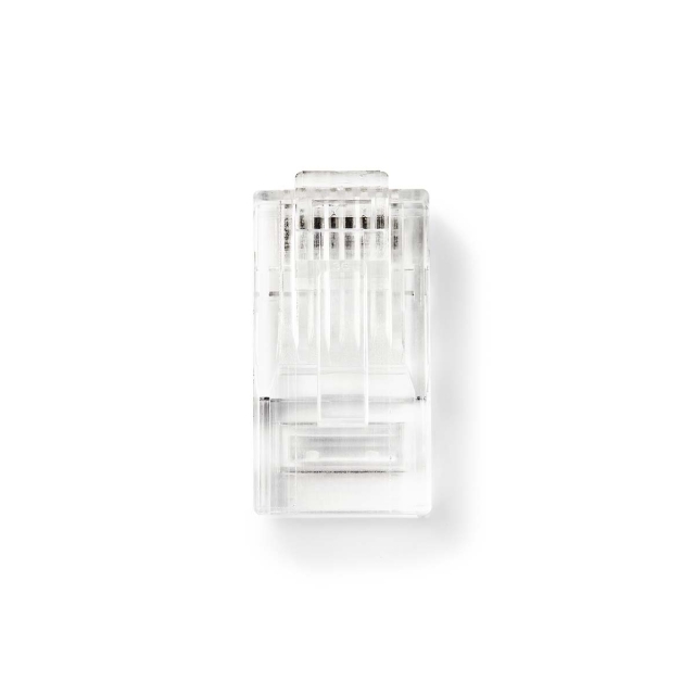 Nedis RJ45-kontakt | Hann | Solid UTP CAT5e | Rett | Gull belagt | 10 stk. | Polycarbonate | Gjennomsiktig | Boks