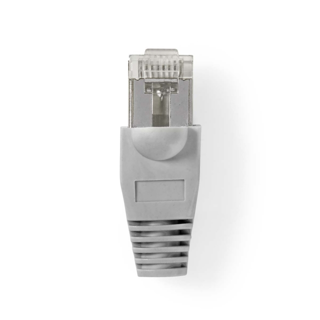 Nedis RJ45-kontakt | Hann | Solid FTP CAT5e | Rett | Nikkel belagt | 10 stk. | Polycarbonate | Gjennomsiktig / Grå | Boks