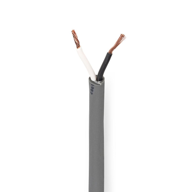 Nedis Speaker Cable | 2 x 1.50 mm² | Kobber | 100.0 m | Rund | PVC | Mørk Grå | Rull