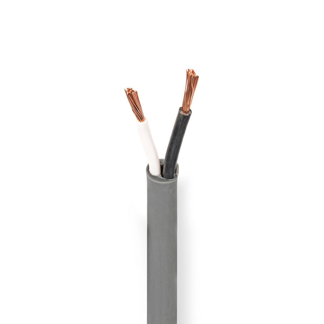 Nedis Speaker Cable | 2 x 2.50 mm² | Kobber | 100.0 m | Rund | PVC | Mørk Grå | Rull