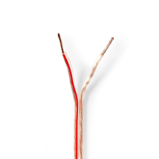 Nedis Speaker Cable | 2 x 1.50 mm² | Kobber | 15.0 m | Rund | PVC | Gjennomsiktig | Rull