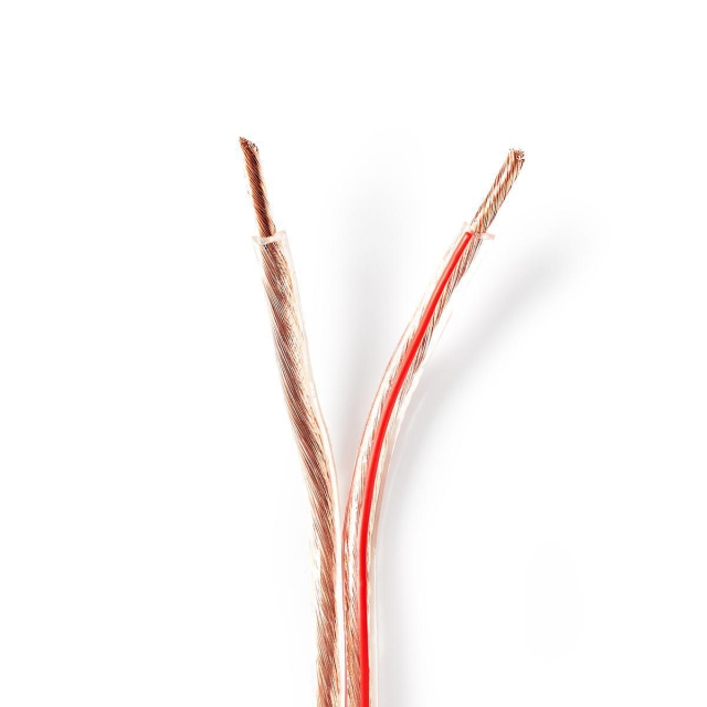 Nedis Speaker Cable | 2 x 4.00 mm² | Kobber | 15.0 m | Rund | PVC | Gjennomsiktig | Rull