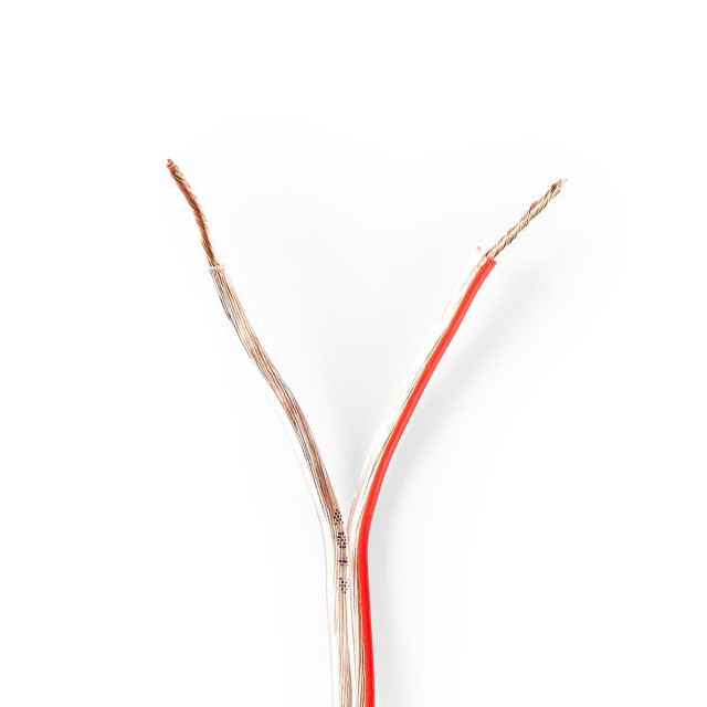Nedis Speaker Cable | 2 x 0.75 mm² | CCA | 15.0 m | Rund | PVC | Gjennomsiktig | Pakk Inn