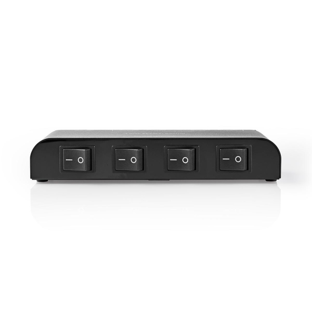 Nedis Speaker kontrollboks | 4-Port port(s) | Terminalklemmer | Høyttalerimpedans: 4-16 Ohm | Maksimal Belastning per Kanal: 200 W | Aluminium | Sort