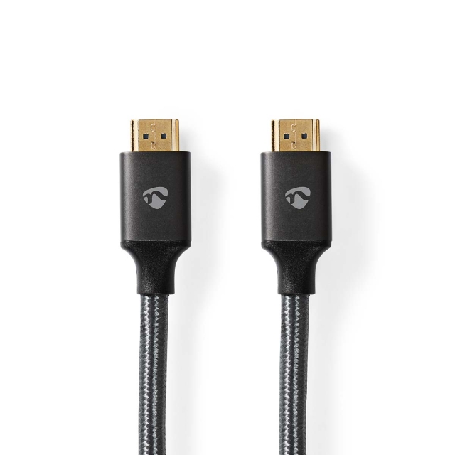 Nedis High Speed HDMI ™ kabel med Ethernet | HDMI ™ -kontakt | HDMI ™ -kontakt | 4K@60Hz | ARC | 18 Gbps | 3.00 m | Rund | Bomull | Gun Metal Grå | Deksel Vindusboks