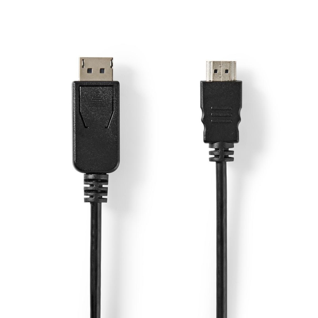 Nedis Displayport-kabel | DisplayPort Han | HDMI™ Han | 4K@30Hz | Nikkel belagt | 2.00 m | Rund | PVC | Sort | Stikkord
