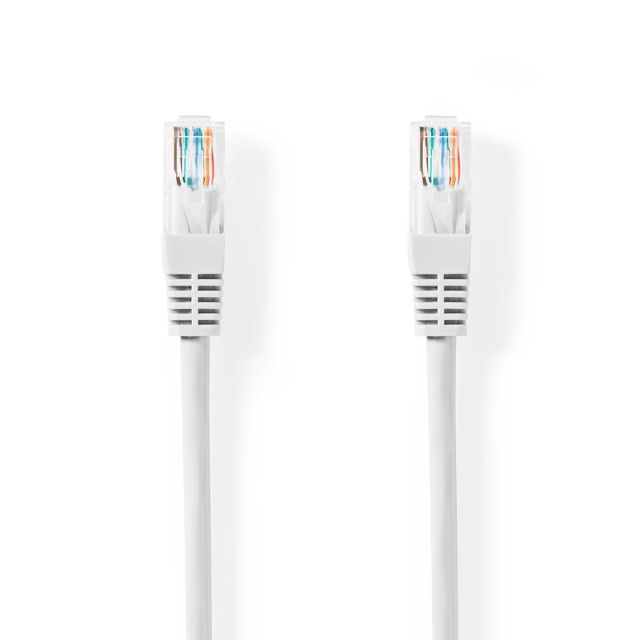 Cat 5e kabel | U/UTP | RJ45 Han | RJ45 Han | 5.00 m | Rund | PVC | Hvit | Stikkord
