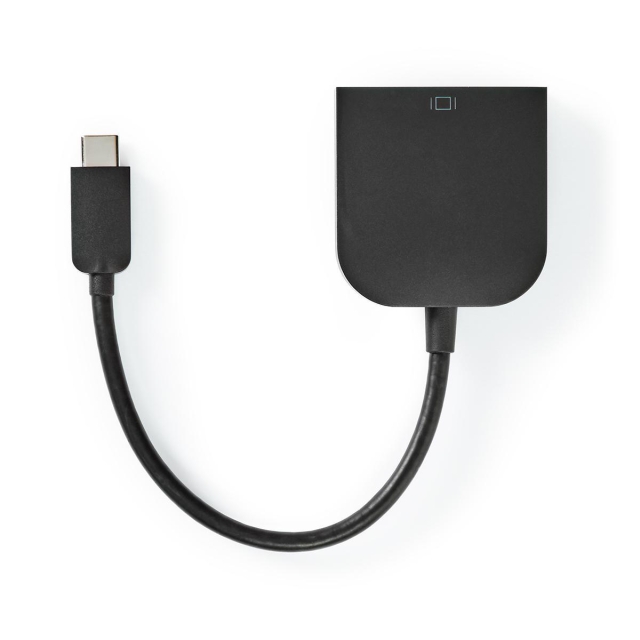 Nedis USB-C™ Adapter | USB 3.2 Gen 1 | USB-C™ Hann | DVI-D 24+1-Pins Hun | 1080p | 0.20 m | Rund | Nikkel belagt | PVC | Sort | Konvolutt