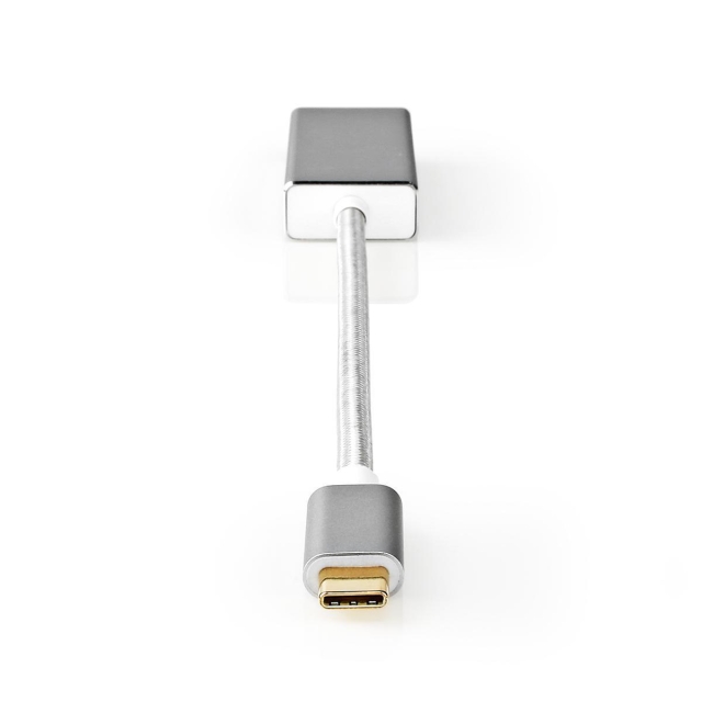 Nedis USB-C™ Adapter | USB 3.2 Gen 1 | USB-C™ Hann | Mini DisplayPort Hun | 0.20 m | Rund | Gull belagt | Flettet / Nylon | Sølv | Deksel Vindusboks