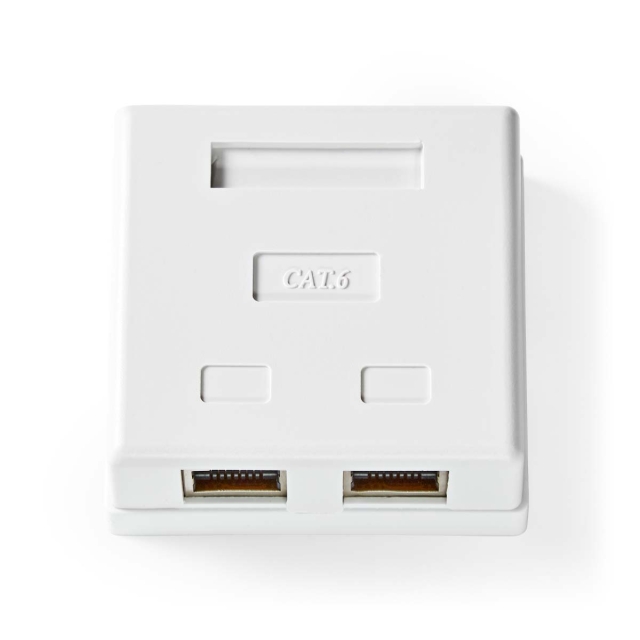 Nedis Nettverksveggboks | Overflatemontering | 2-Port port(s) | STP CAT6 | Rett | Hunn | Gull belagt | PVC | Hvit | Konvolutt