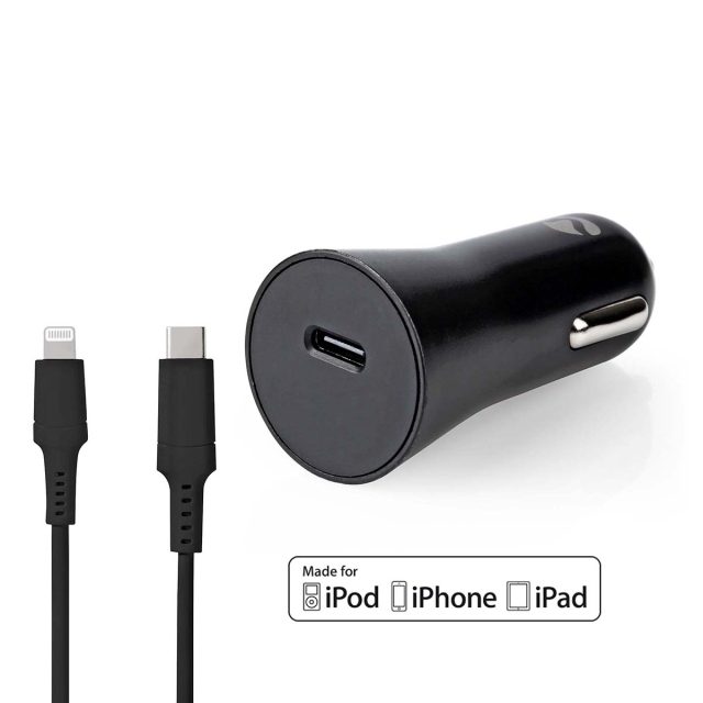 Nedis Billader | 20 W | 1.67 / 2.22 / 3.0 A | Antall utganger: 1 | Porttype: USB-C™ | Lightning 8-Pin (Løs) Kabel | 1.00 m | Automatisk Spenning Utvalg
