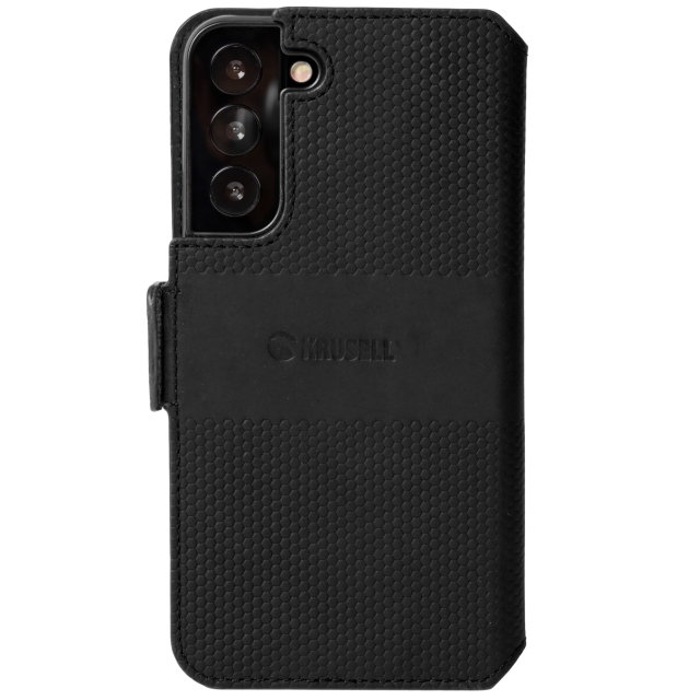 Krusell Leather Phone Wallet Galaxy S22 Svart