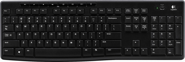 Logitech K270, trådløst tastatur, USB Nano-mottaker, Nordic, svart