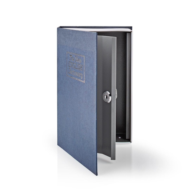 Nedis Hvelv | Book Sikker | Nøkkellås | Innendørs | Medium | indre Volume: 1.6 l | 2 Keys Inkludert | Blå / Sølv