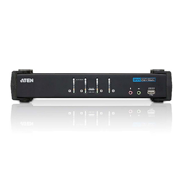 ATEN CS1764A KVM-bryter med 4 porter, svart