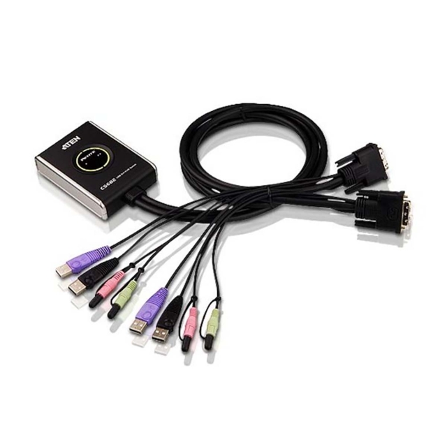 ATEN CS682-AT 2-port KVM-bryter Svart