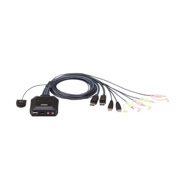 ATEN CS22DP 2-port KVM-bryter Svart