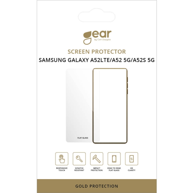 Gear Skjermbeskytter 2.5D Gold Case Friendly - Samsung A52 LTE, A52 5G, A52S 5G
