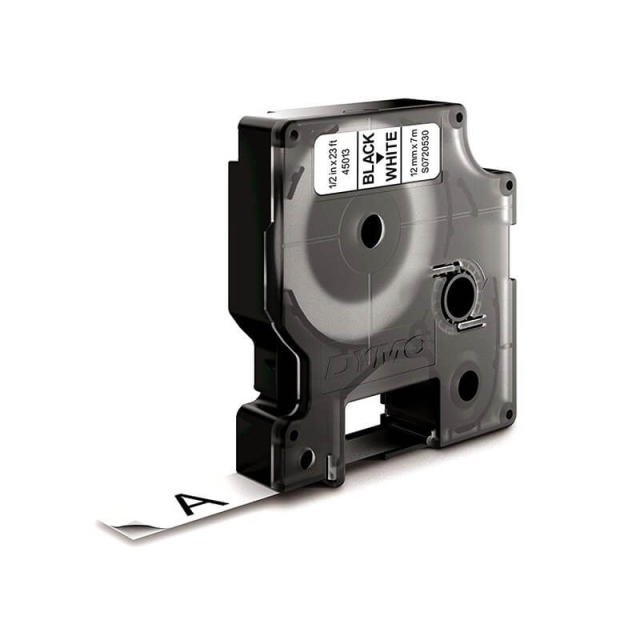 DYMO Färgband S0720530 45013 12mm Svart på Vit