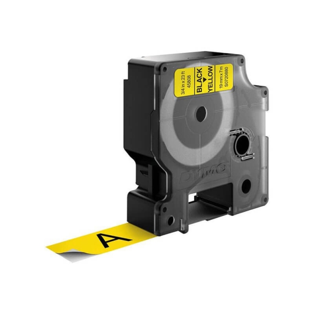 DYMO Färgband S0720880 45808 19mm Svart på Gul
