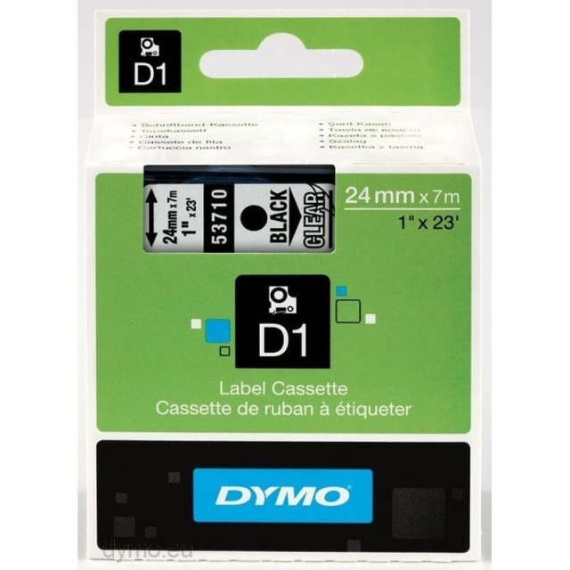DYMO Fargebånd S0720920 53710 24 mm Svart på Transparent