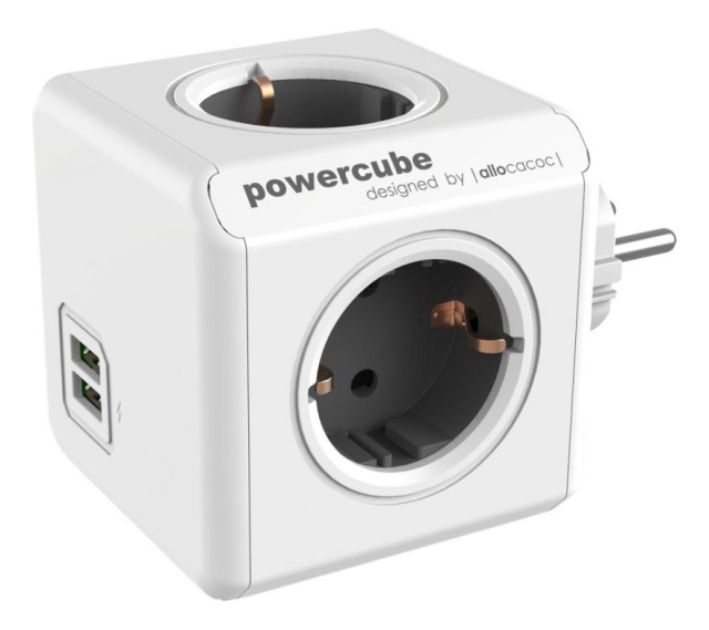 Allocacoc Strømfordeler AC 220240V utgangskontakter 4 CEE 7/3