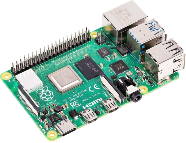 raspberrypi 4 Modell B, 4 GB RAM, USB-C, dobbel Micro HDMI