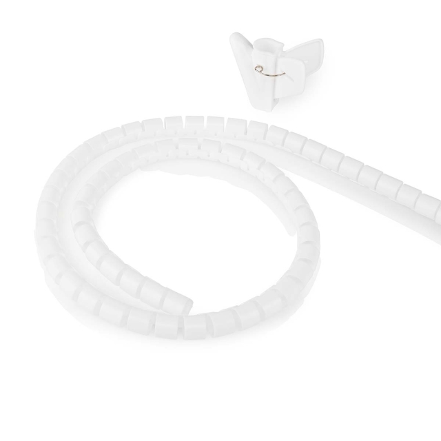 Nedis Kabel Ledelse | Spiral erme | 1 stk. | Maksimal kabeltykkelse: 22 mm | PE | Hvit