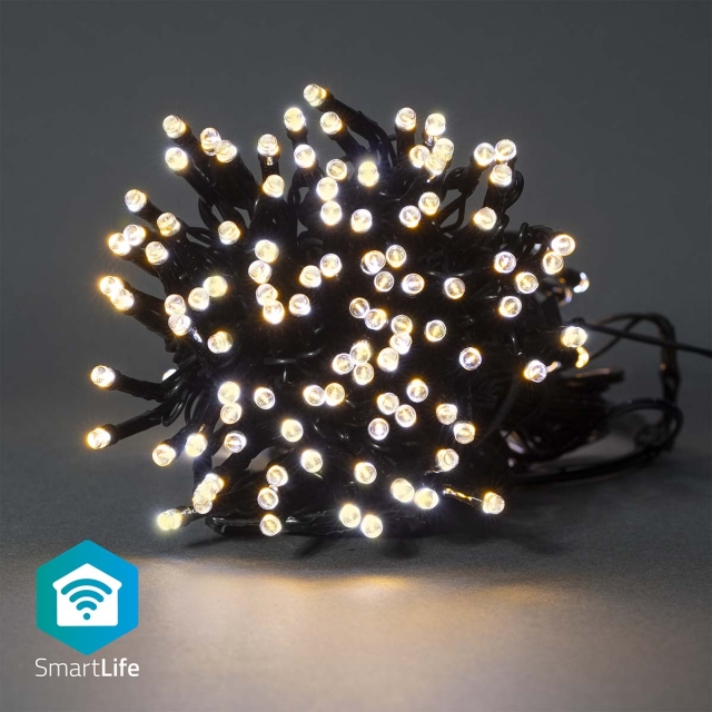 Nedis SmartLife Julelys | Streng | Wi-Fi | Varm Hvit | 200 LED