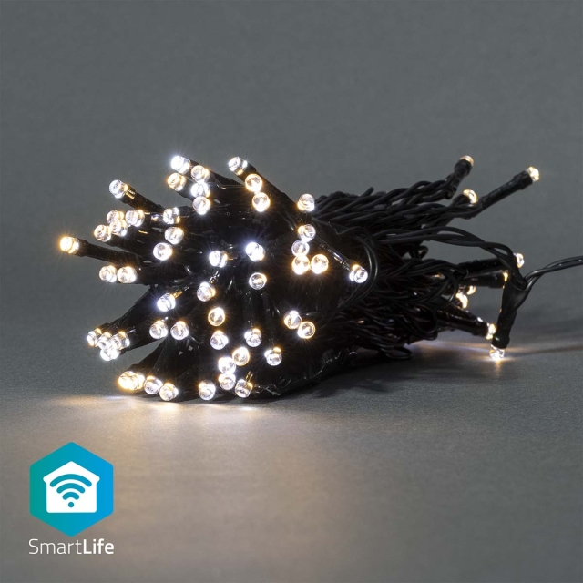 Nedis SmartLife Julelys | Streng | Wi-Fi | Varm til avkjølt hvitt | 50 LED