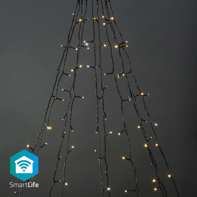 Nedis SmartLife Julelys | Tre | Wi-Fi | Varm til avkjølt hvitt | 200 LED