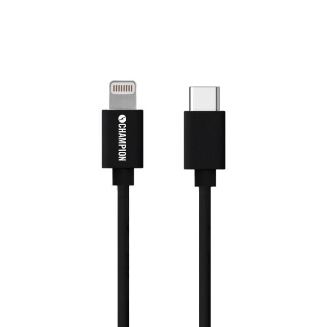 Champion USB-C til Lightning-kabel 2 m svart