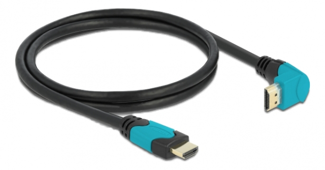 DeLOCK Høyhastighets HDMI-kabel hann-hann 90° ned 48 Gbps 8K 60 Hz 1 m