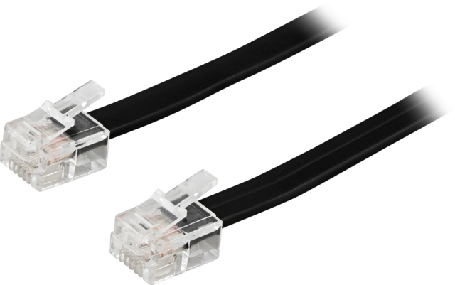 DELTACO modulkabel RJ12/6C 3m,svart