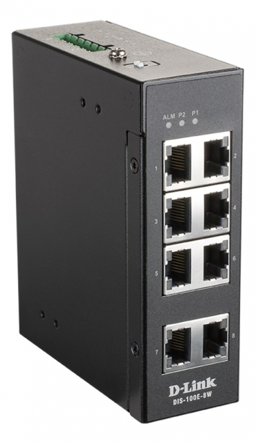 dlink 8-port ustyrt svitsj med 8 x 10/100 BaseT(X)-porter
