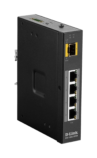 dlink Switch, 5-porter, Gigabit, PoE, Plug and play, SFP, svart
