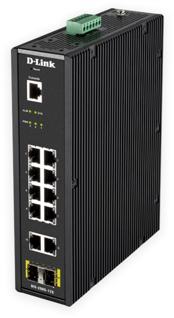 dlink 12-port Gigabit Smart Managed Industrial Switch, svart