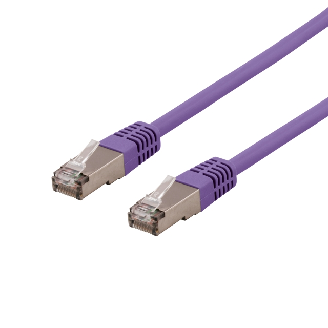 DELTACO S/FTP Cat6 patchkabel 0,5 m 250 MHz Deltacertifisert LSZH lilla